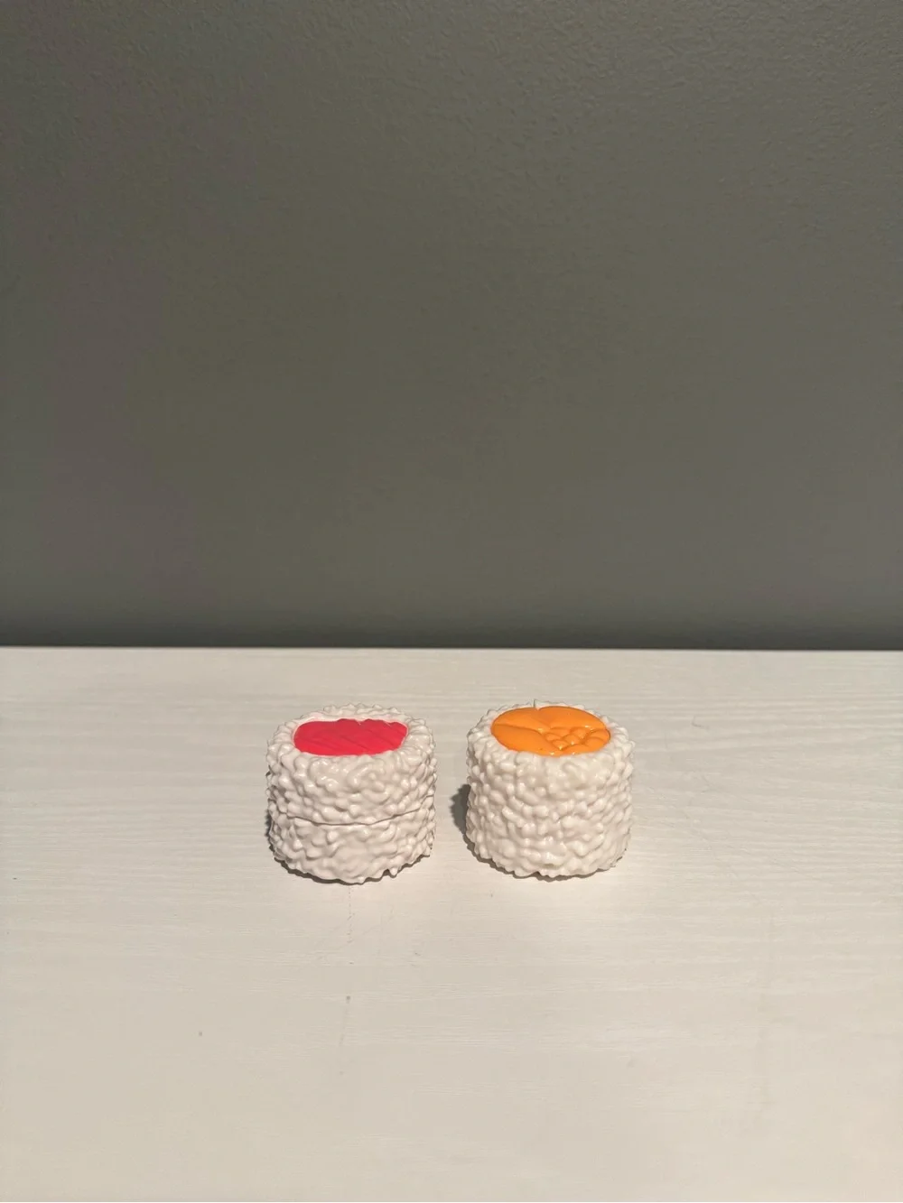 Fidgetz Sensory Sushi Toy Set - White with Orange & Pink